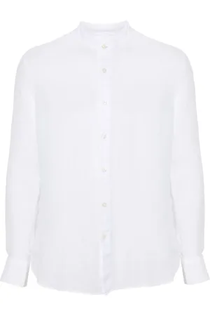 120% Lino Chemise en lin à col officier