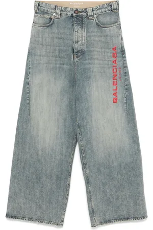 Balenciaga Jean à logo brodé