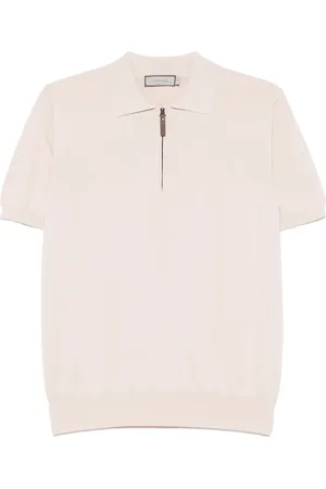 CANALI Polo en coton à col zippé
