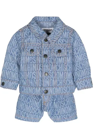 Moschino Veste en jean à logo en jacquard