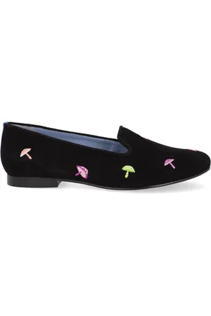 Blue Bird Mocassins en daim à broderies