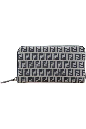 Fendi Portefeuille en toile Zucchino Zip Around Wallet (2000-2010)