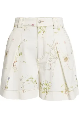 Erdem Short en jean à fleurs
