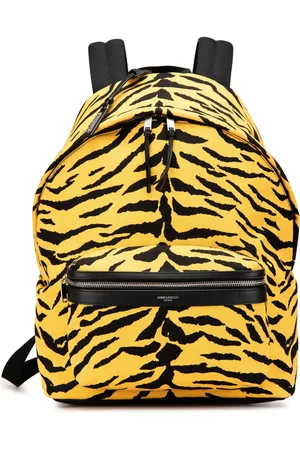 Saint Laurent Sac à dos City en toile à imprimé zébré (2010-2024)