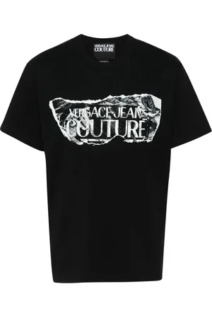 VERSACE T-shirt en coton à logo imprimé