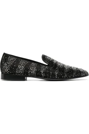 Roberto Cavalli Mocassins en cuir à ornements en cristal