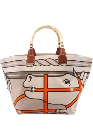 Hermès Sac cabas Toile H Plume Quadrige au Fil Steeple 31 (2011)