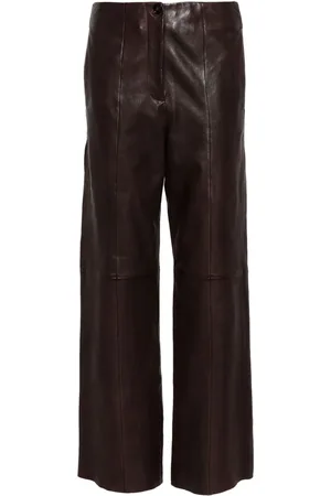 FORTE FORTE Pantalon en cuir à coupe droite