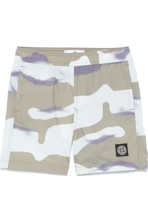 Stone Island Short de bain à logo appliqué