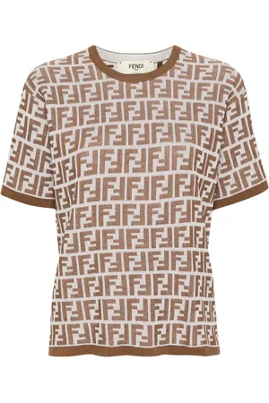 Fendi T-shirt nervuré à motif FF