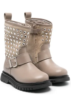 MONNALISA Bottines en cuir à motif cœur