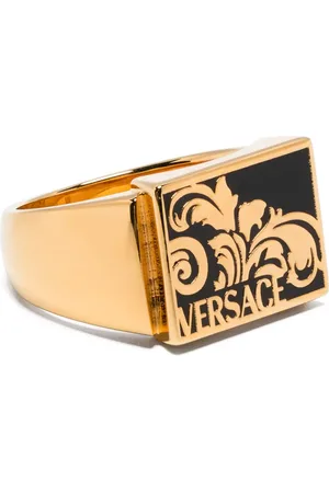 VERSACE Bague Palmette à détail en émail