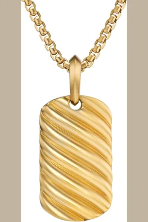 David Yurman Breloque Sculpted Cable Tag en 18ct