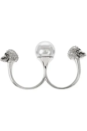 Alexander McQueen Bague double à tête de mort