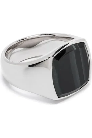 TOM WOOD Bague Cushion Blue Hawk Eye