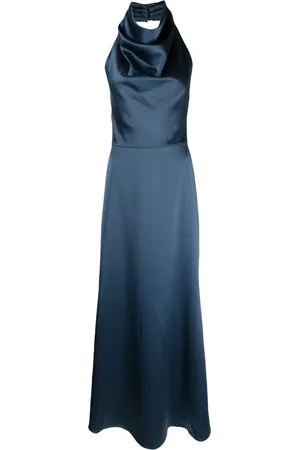 Amsale Robe longue en satin à dos-nu