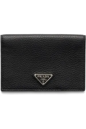 Prada Porte-cartes en cuir grainé