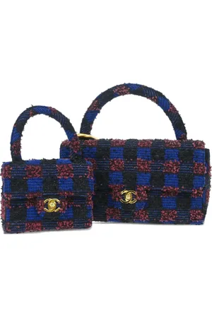 CHANEL Lot de deux sacs à main Classic Flap en tweed (1992)