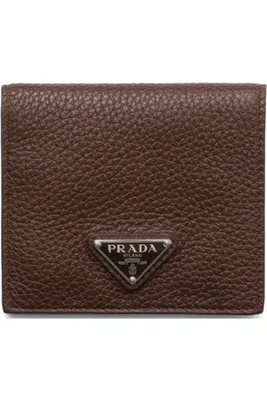 Prada Porte-cartes en cuir à plaque logo
