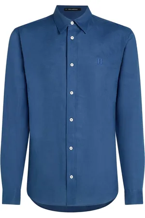 Karl Lagerfeld Chemise en lin à motif monogrammé brodé