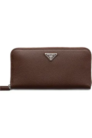 Prada Portefeuille en cuir à fermeture zippée
