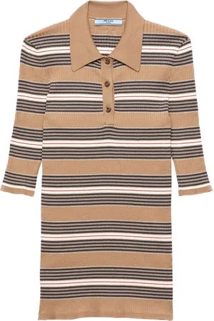 Prada Polo en coton à design nervuré