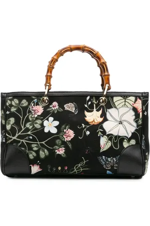 Gucci Sac à main Bamboo Shopper Flora Knight médium en toile (2016-2024)
