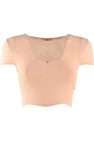 Elisabetta Franchi Haut crop à motif de chevrons