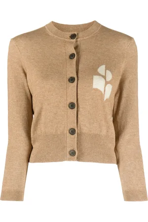 Marant Etoile Cardigan crop Newton à logo intarsia