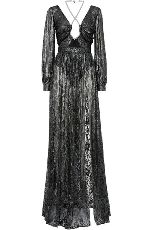 Philipp Plein Robe longue à ornements en cristal