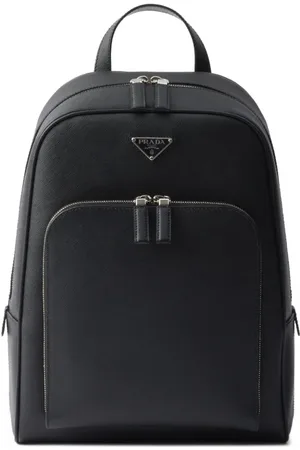 Prada Sac à dos à rabat en cuir tressé
