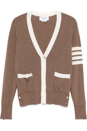 Thom Browne Cardigan en laine à détails 4 bandes signature