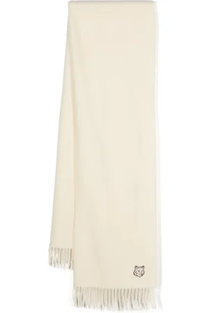 Maison Kitsuné écharpe en laine vierge à logo brodé