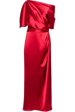 Amsale Robe longue en satin à épaules dénudées