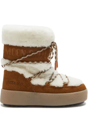 Moon Boot Bottines en peau lainée à logo imprimé