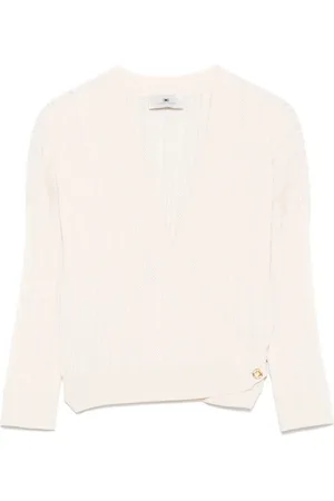Elisabetta Franchi Haut cache-cœur en maille pointelle