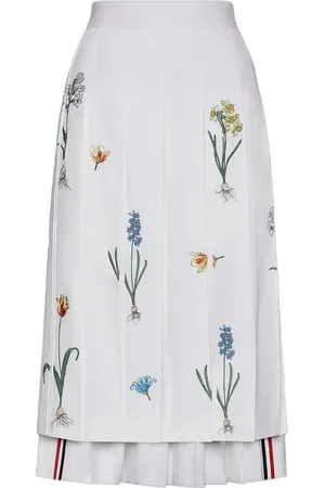 Thom Browne Jupe mi-longue à fleurs brodées