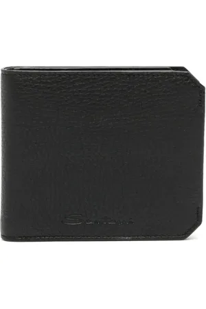 santoni Porte-cartes pliant en cuir grainé