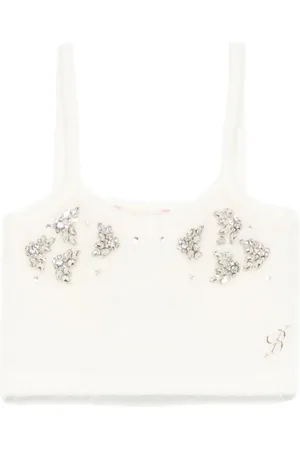 MISS BLUMARINE Haut en maille à ornements en cristal