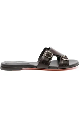 santoni Sandales en cuir à double boucles