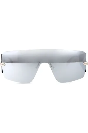 Alexander McQueen Lunettes de soleil miroitées à monture couvrante