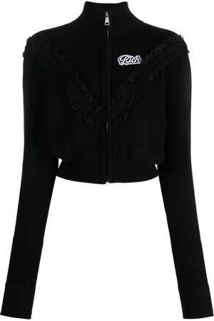 Alessandra Rich Cardigan en cachemire à détails en dentelle