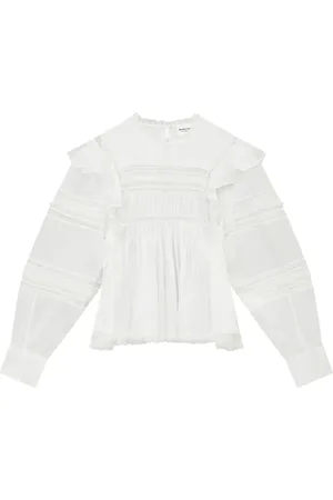 Marant Etoile Blouse en coton Ganael à volants