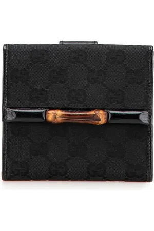 Gucci Petit portefeuille en toile GG Bamboo Compact Wallet (2000-2015)
