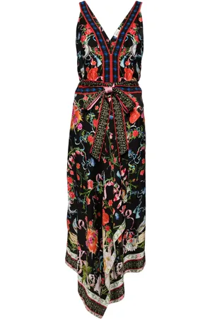 Marchesa Notte Robe mi-longue Byrn à fleurs