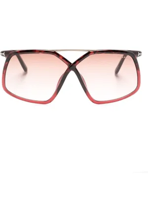 Tom Ford Lunettes de soleil rondes à effet écailles de tortue