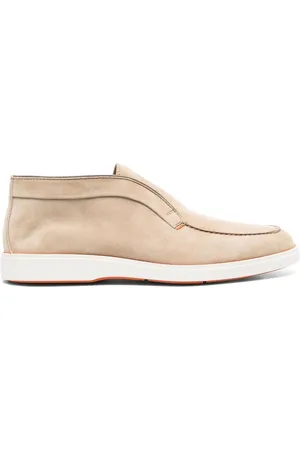 santoni Mocassins en daim à empiècements