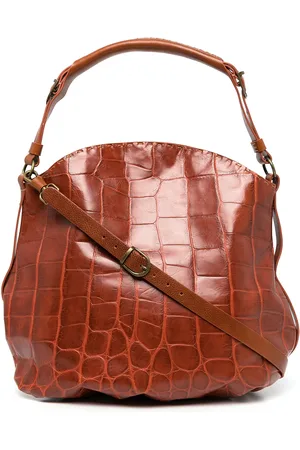 Madison.Maison Sac porté épaule en cuir à effet peau de crocodile