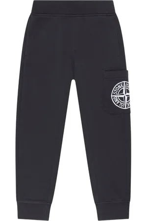 Stone Island Pantalon de jogging en coton à logo brodé