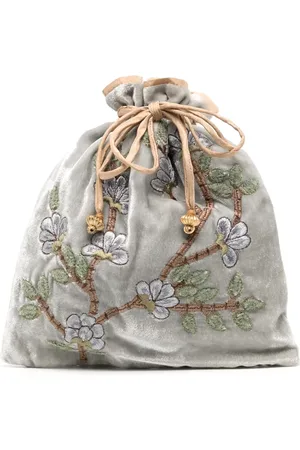 Anke Drechsel Pochette en velours à fleurs brodées